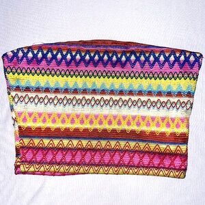 Shein Size S/4 Strapless Top - Hippy Colorful Pattern (Good Condition)